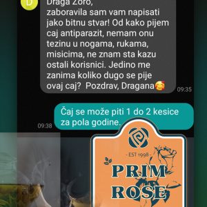 Iskustvo korisnice sa čajem Prim Rose protiv parazita u organizmu – prirodna biljna podrška detoksikaciji i energiji,