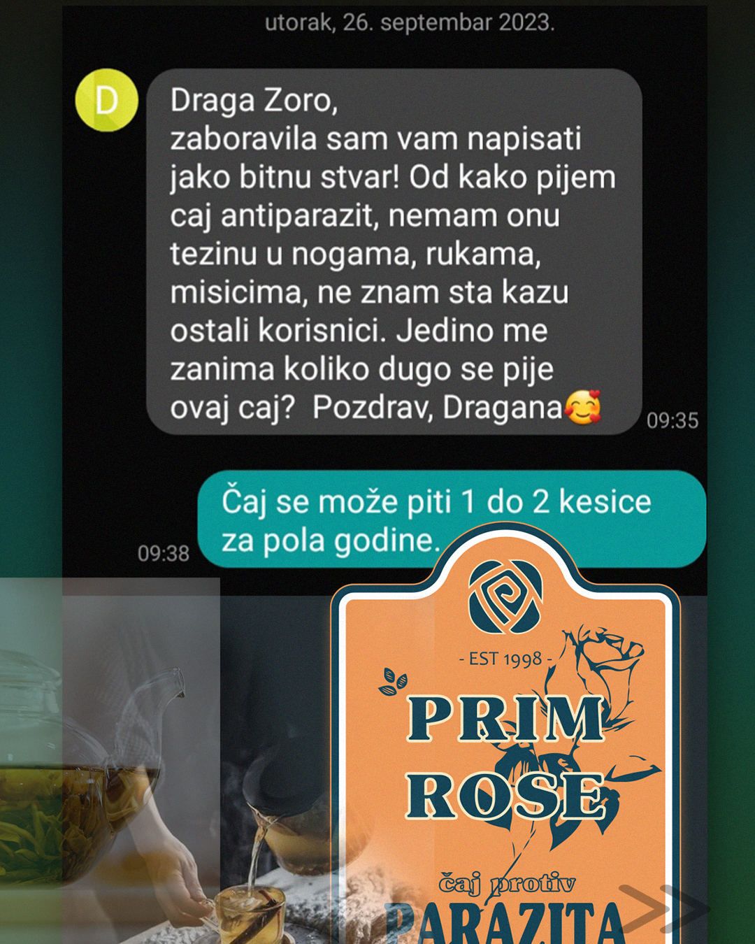 Iskustvo korisnice sa čajem Prim Rose protiv parazita u organizmu – prirodna biljna podrška detoksikaciji i energiji,