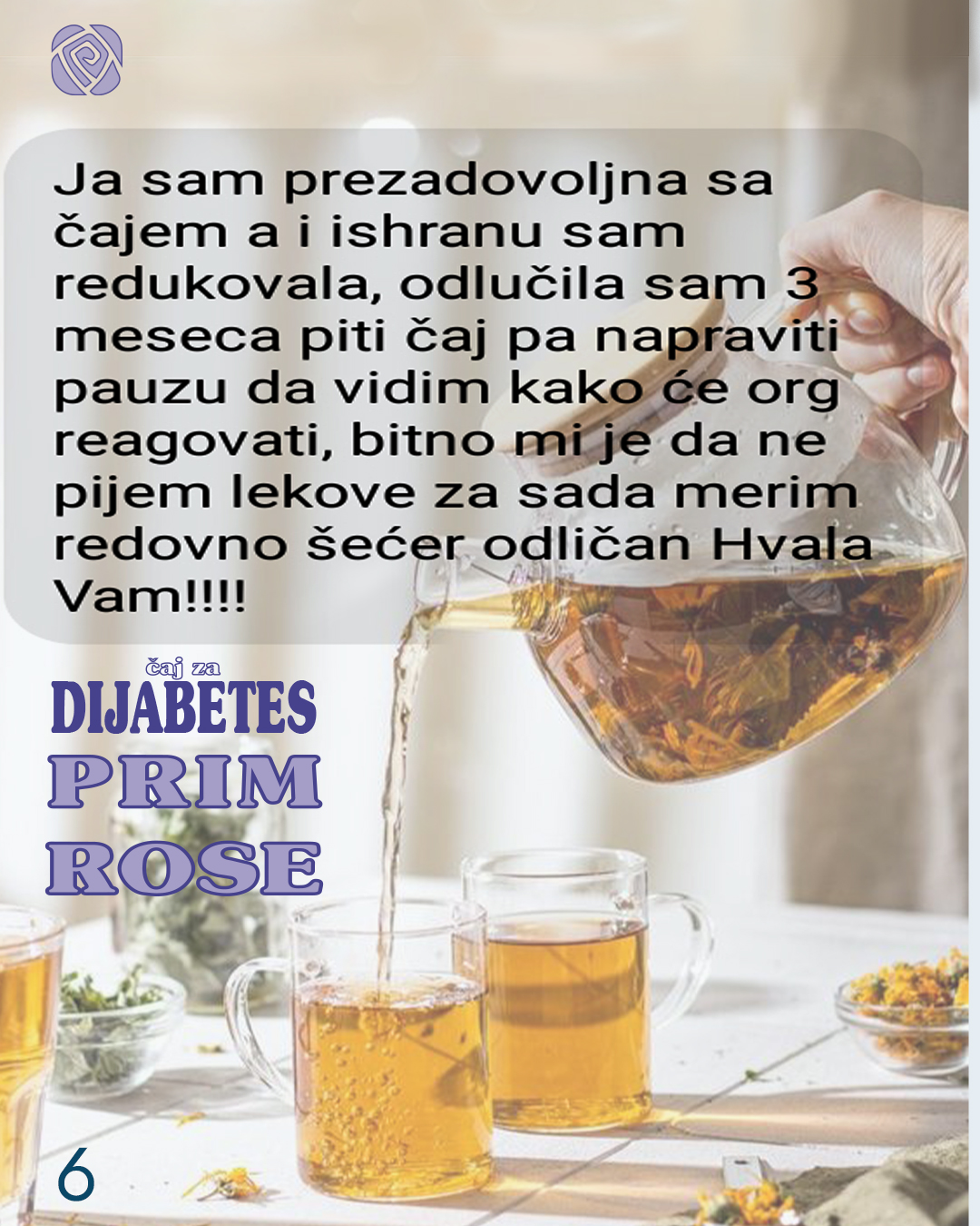 Iskustvo korisnice sa prirodnim čajem Prim Rose za dijabetes – podrška regulaciji šećera u krvi i balansiranju organizma